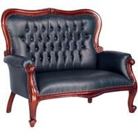 Canapé style anglais victorien en acajou massif Chesterfield