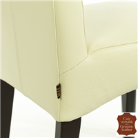 2 chaises en cuir de vachette pleine fleur beige Florence