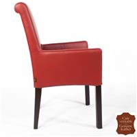 2 fauteuils en cuir rouge de vachette pleine fleur Palerme