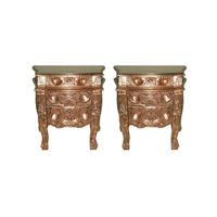 Paire de tables de chevet rococo en acajou doré Chambord