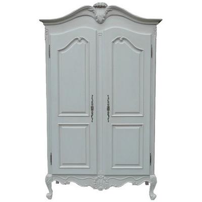 Armoire baroque en bois blanc Shabby Chic Creully