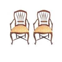 2 fauteuils baroque en acajou massif