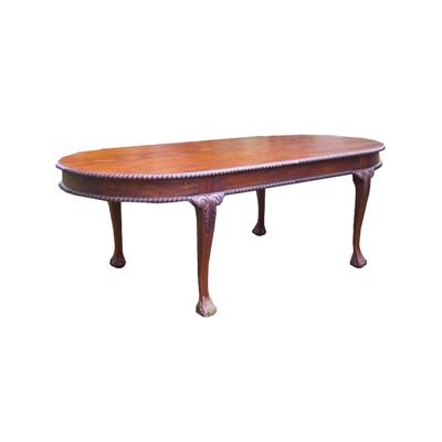 Table baroque style anglais Chippendale en acajou 210x110 cm Corby