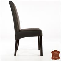 2 chaises en cuir de vachette pleine fleur marron Florence