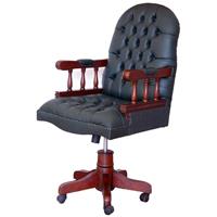 Fauteuil de bureau anglais style victorien en acajou Cambridge