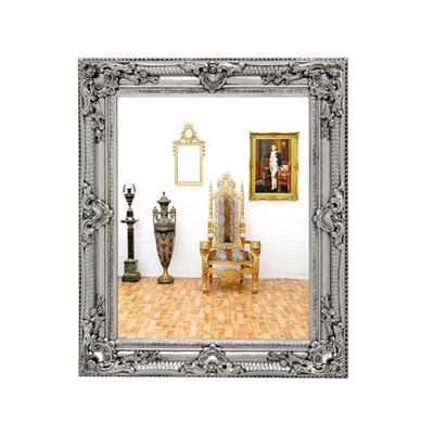 Miroir baroque en bois argenté 64x54 cm Busset