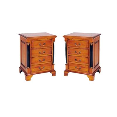 2 tables de chevet style Empire en acajou massif Calignac